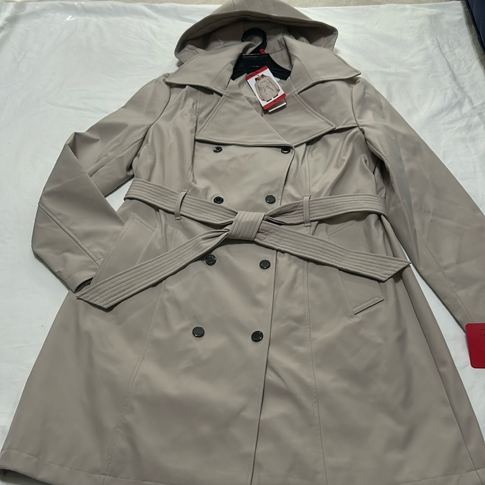 NWT Calvin Klein Women’s Trench Coat color oyster size M, L - Picture 3 of 10
